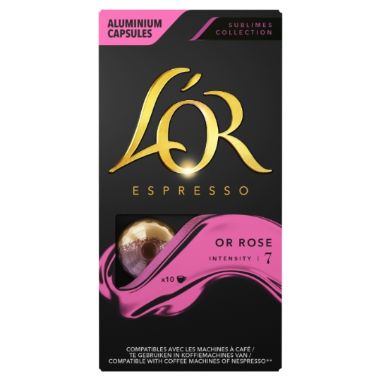 Café Capsules OR Rose Intensité 7 Compatibles Nespresso® L'OR