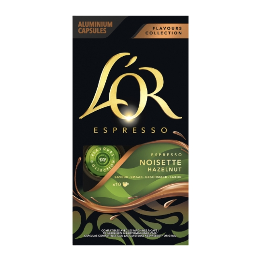Café Capsules Saveur Noisette Intensité 6 Compatibles Nespresso® L'OR