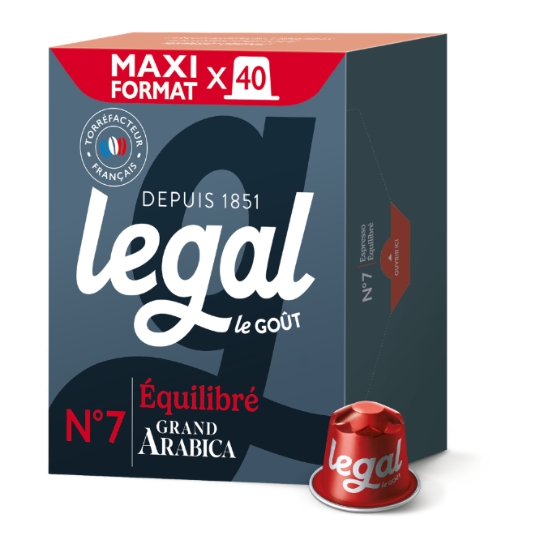 Café Capsules Espresso Equilibré Intensité 7 Compatibles Nespresso® LEGAL