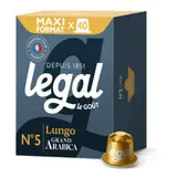 Café Capsules Lungo Intensité 5 Compatibles Nespresso® LEGAL