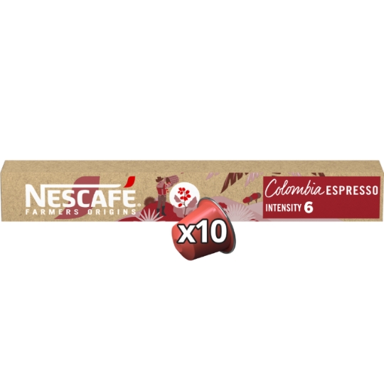 Café Capsules Espresso Intensité 6 Colombia Compatible Nespresso NESCAFE FARMERS ORIGINS