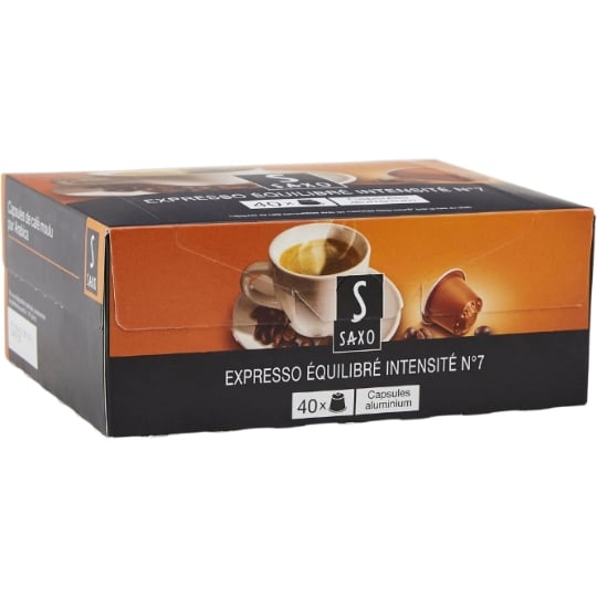 Café Capsules Expresso Équilibré Intensité 7 Compatible Nespresso SAXO