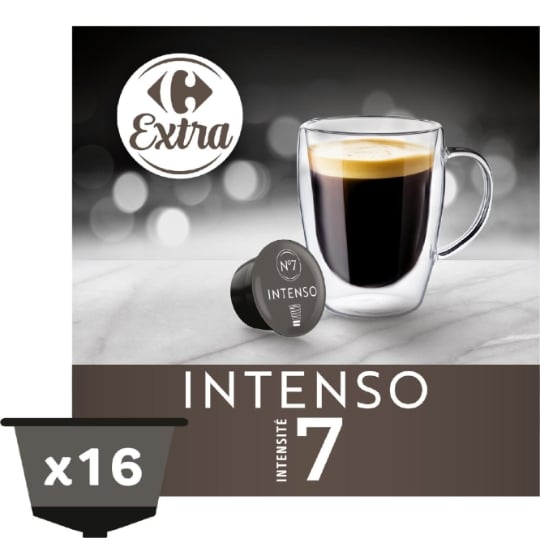 Café Capsules Intense Intensité 7 Compatible Dolce Gusto CARREFOUR EXTRA