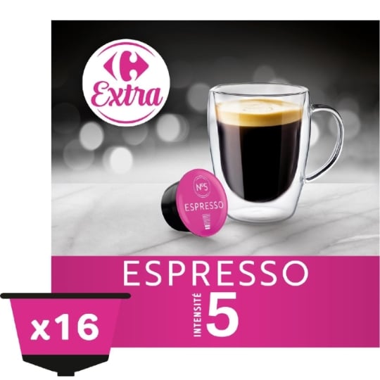 Café Capsules Lungo Intensité 5 Compatible Dolce Gusto CARREFOUR EXTRA