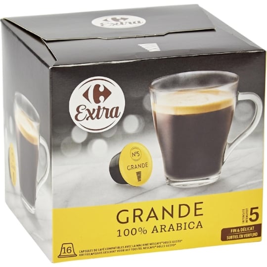 Café Capsules Intensité 5 Compatible Dolce Gusto CARREFOUR EXTRA