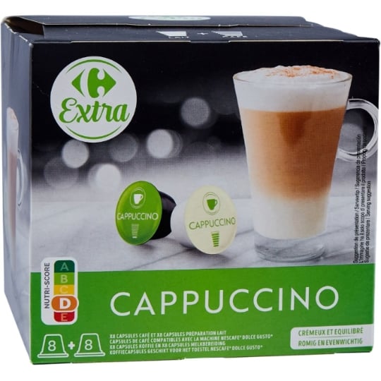 Cappuccino Capsules Compatible Dolce Gusto CARREFOUR EXTRA