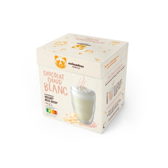 Café Capsules Chocolat Blanc Compatible Dolce Gusto COLUMBUS