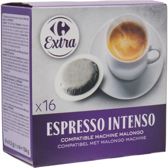 Café Dosettes Expresso Intense Compatible Malongo CARREFOUR EXTRA