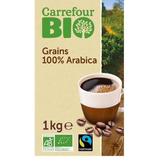 Café en Grains 100% Arabica Bio CARREFOUR BIO