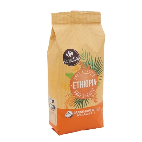 Café en Grains 100% Arabica Ethiopie CARREFOUR SENSATION