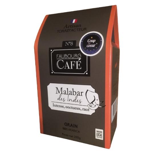 Café en Grains Malabar Des Indes Décaféiné FAUBOURG CAFE
