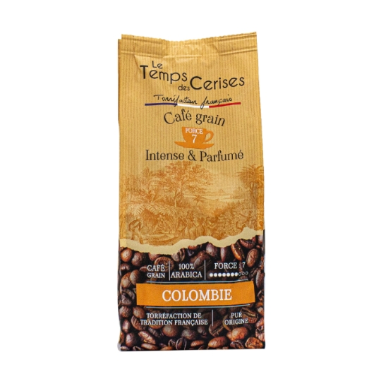 Café en Grains 100% Arabica Intensité 7 Intense Parfumé Colombie Pur Origine LE TEMPS DES CERISES
