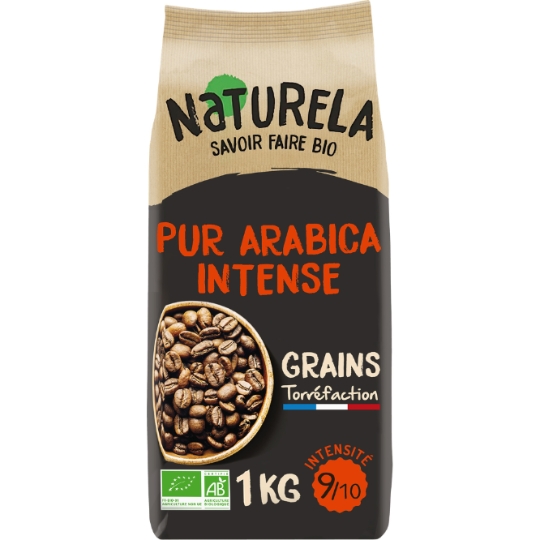 Café Grains bio Intense Pur arabica NATURELA