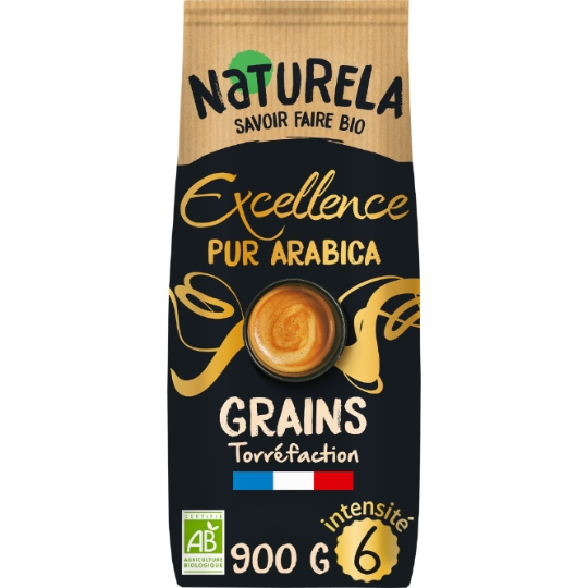 Café en Grains Pur Arabica Excellence Bio Intensité 6 NATURELA