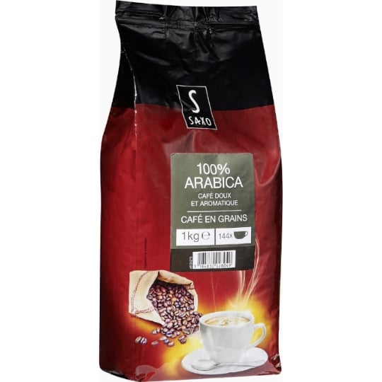 Café en Grains 100% Arabica Doux et Aromatique SAXO