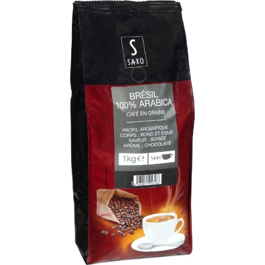 Café en Grains 100% Arabica Brésil SAXO