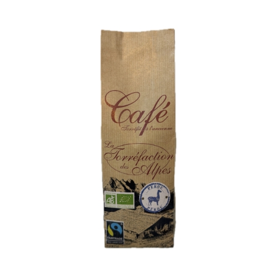 Café Moulu Torrefié à l'ancienne la Torréfactions des alpes CAFE PEROU BIO MAX HAVELAAR 250 GRS MOULU