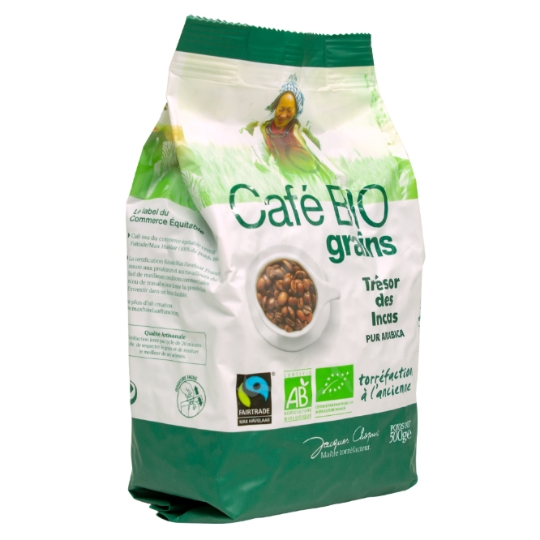 Café Grain Trésor des Incas Pur Arabica Bio CAFES CHAPUIS