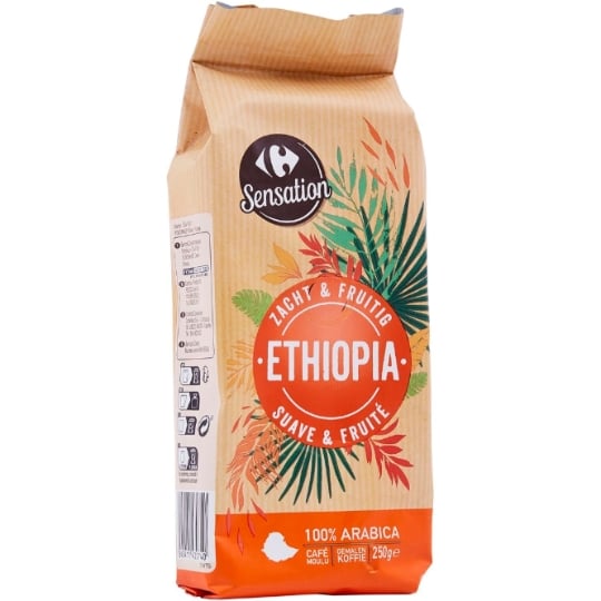 Café Moulu 100% Arabica Ethiopie CARREFOUR SENSATION