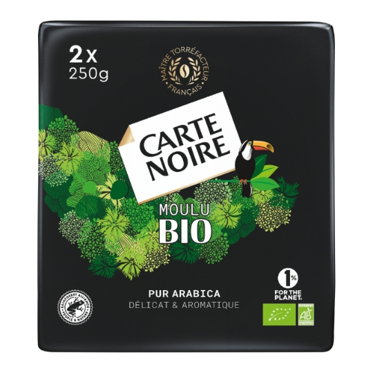 Café Moulu 100% Arabica Intensité 5 Bio CARTE NOIRE