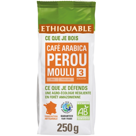 Café Moulu Pur Arabica Pérou Bio ETHIQUABLE