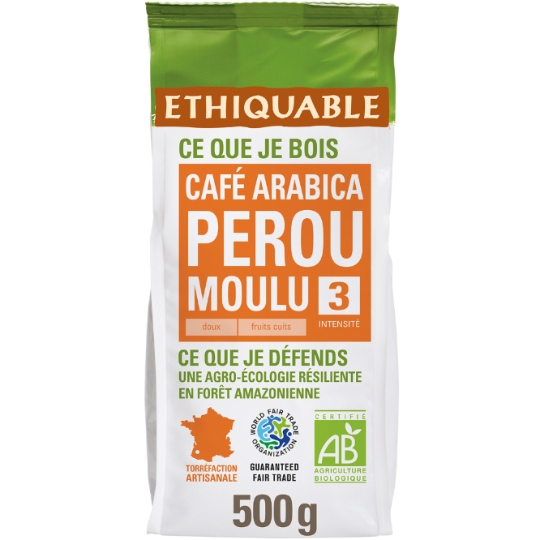 Café Moulu Pur Arabica Perou Bio ETHIQUABLE