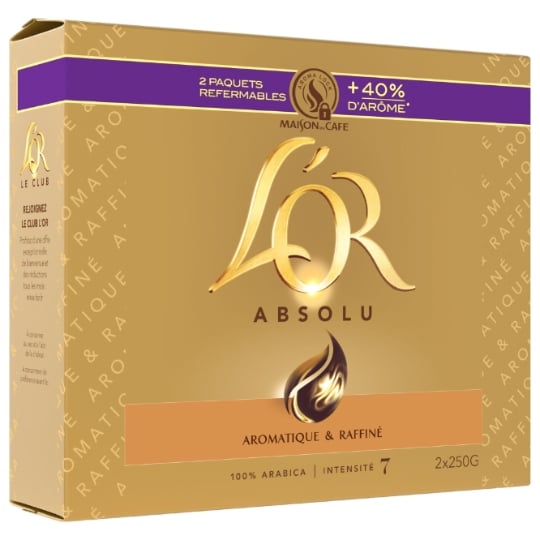 Café Moulu Absolu 100% Arabica Intensité 7 L'OR
