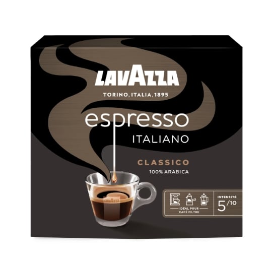 Café Moulu Espresso Italiano 100% Arabica Intensité 5 LAVAZZA