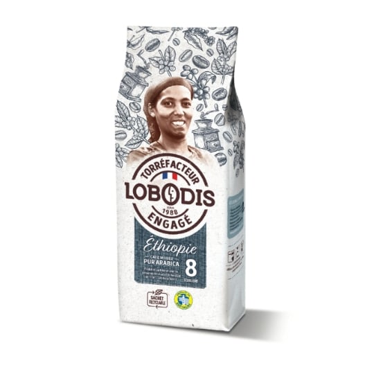 Café Moulu Pur Arabica Intensité 8 Ethiopie Bio LOBODIS