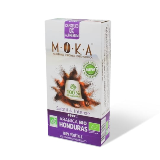 Café Capsules Arabica Subtil et Intense Compatibles Nespresso Honduras Bio 100% Biodégradable MOKA
