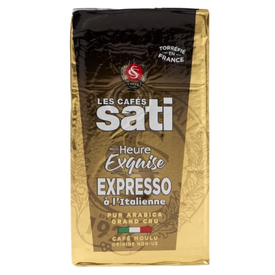 Café Moulu Mon Heure Exquise Expresso à l'Italienne Pur Arabica Grand Cru Torréfié en France Origine Non-UE SATI