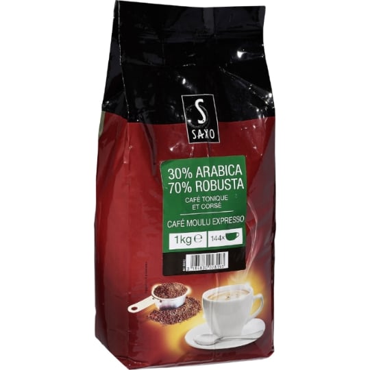 Café Moulu Espresso 30% Arabica 70% Robusta SAXO