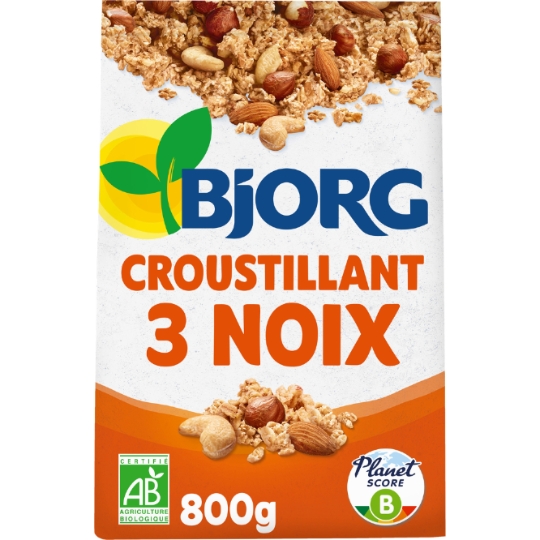 Céreale Croustillant 3 noix Noisette, Amande , & Noix de Cajou BJORG