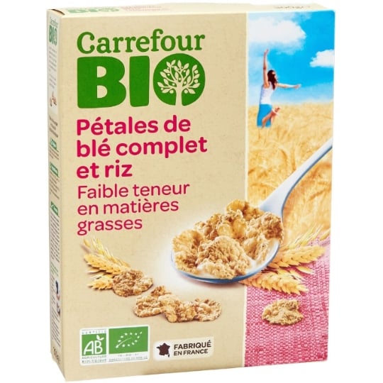 Pétales Blé Complet et Riz Bio Pétales Blé Complet et Riz Bio CARREFOUR BIO