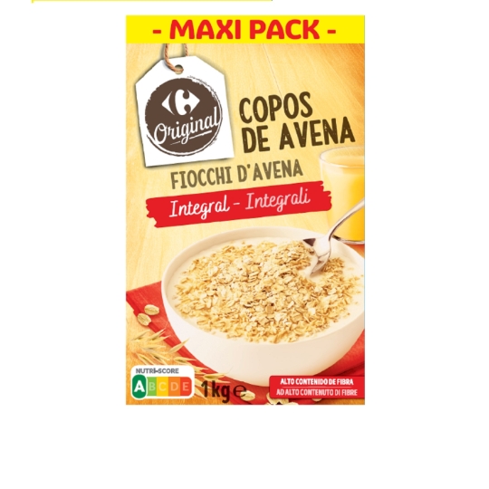 Flocons d'avoine complète, riche en fibres CARREFOUR ORIGINAL
