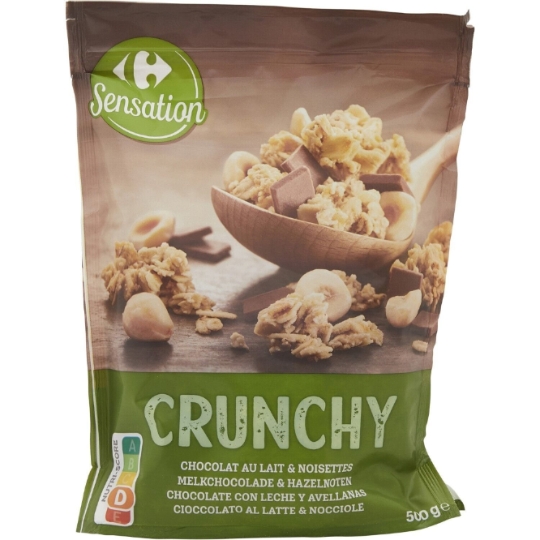 Céréales Crunchy Chocolat au Lait et Noisettes CARREFOUR SENSATION