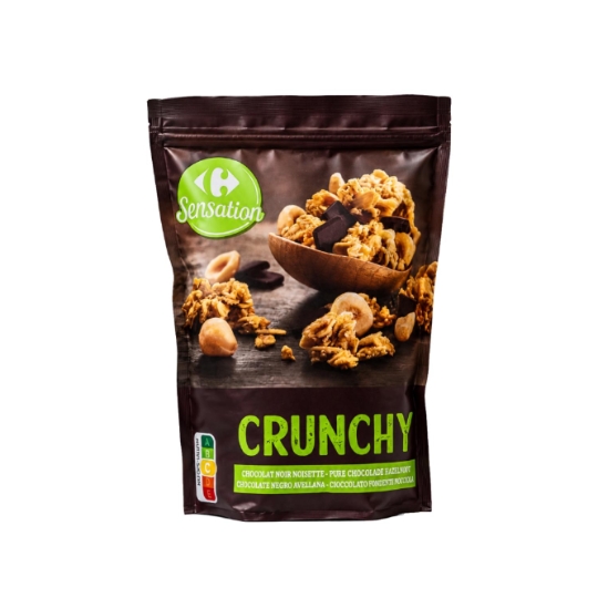 Muesli croustillant croustillant, au chocolat noir et avec morceaux de noisettes grillées CARREFOUR SENSATION