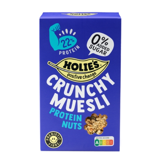 Muesli Croustillant Protein Nuts 22% Protéines 0% Sucres Ajoutés HOLIE'S