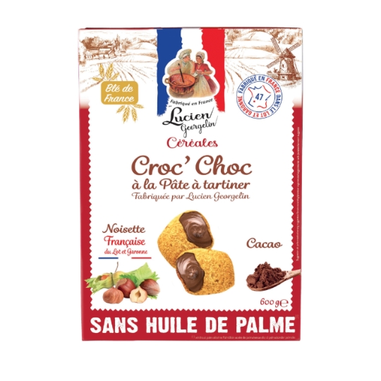 Céréales Croc' Choc à la Pâte à Tartiner Noisette et Cacao Sans Huile de Palme LUCIEN GEORGELIN