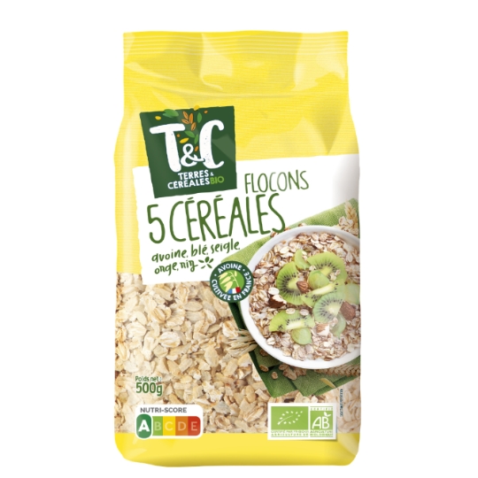 Céréales Flocons de 5 Céréales Toatées TERRES & CEREALES BIO