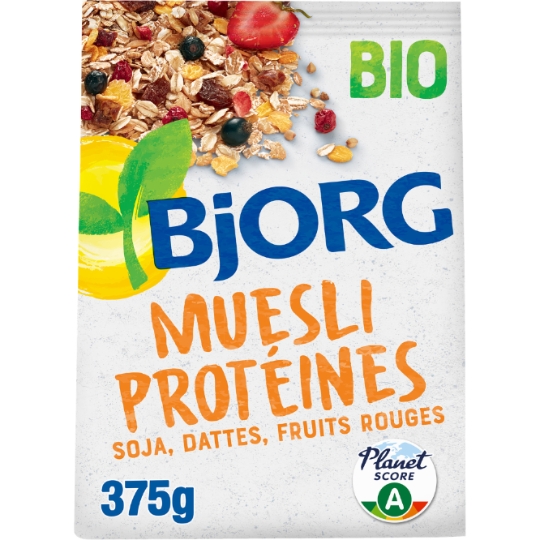 Céréales bio Muesli Protéines soja sans sucres ajoutés BJORG