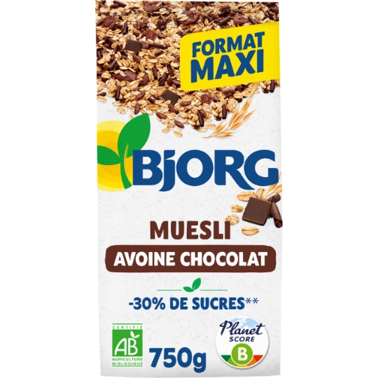 Céréales bio Muesli avoine chocolat  BJORG