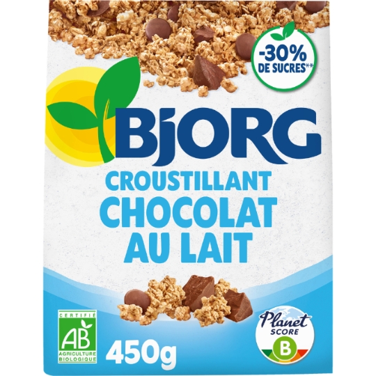 Céréales bio Croustillant Chocolat au lait BJORG