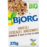 Muesli Céréales Anciennes Chocolat et Eclats de Fèves de Cacao Bio BJORG