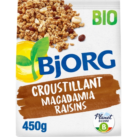Croustillant macadamia raisin BJORG