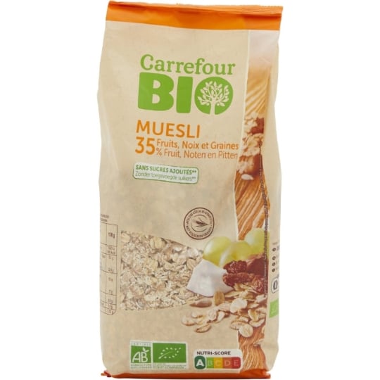 Céréales Muesli Fruits Noix et Graines Bio CARREFOUR BIO