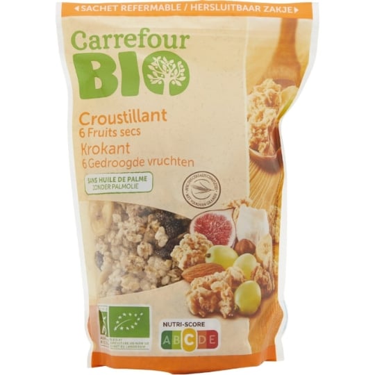 Céréales Croustillant 6 Fruits Secs Bio CARREFOUR BIO