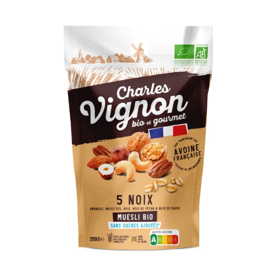 Céréales muesli céréales toastés 5 noix Bio CHARLES VIGNON