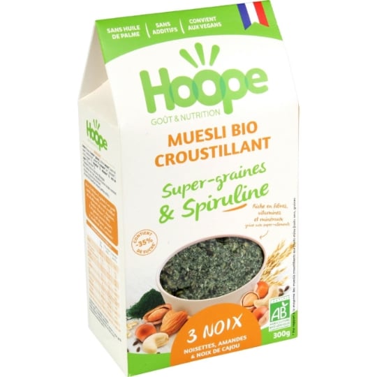 Céréales Muesli Spiruline 3 Noix Bio HOOPE