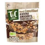 Muesli Croustillant Avoine, Amandes et Chocolat Sans Huile de Palme Bio TERRES & CEREALES BIO